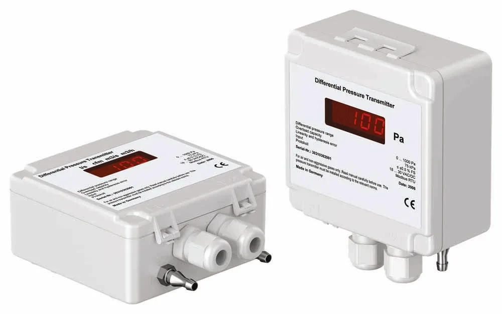 Transmetteur de pression différentielle, de volume et de vitesse d'air, IP65 Modbus